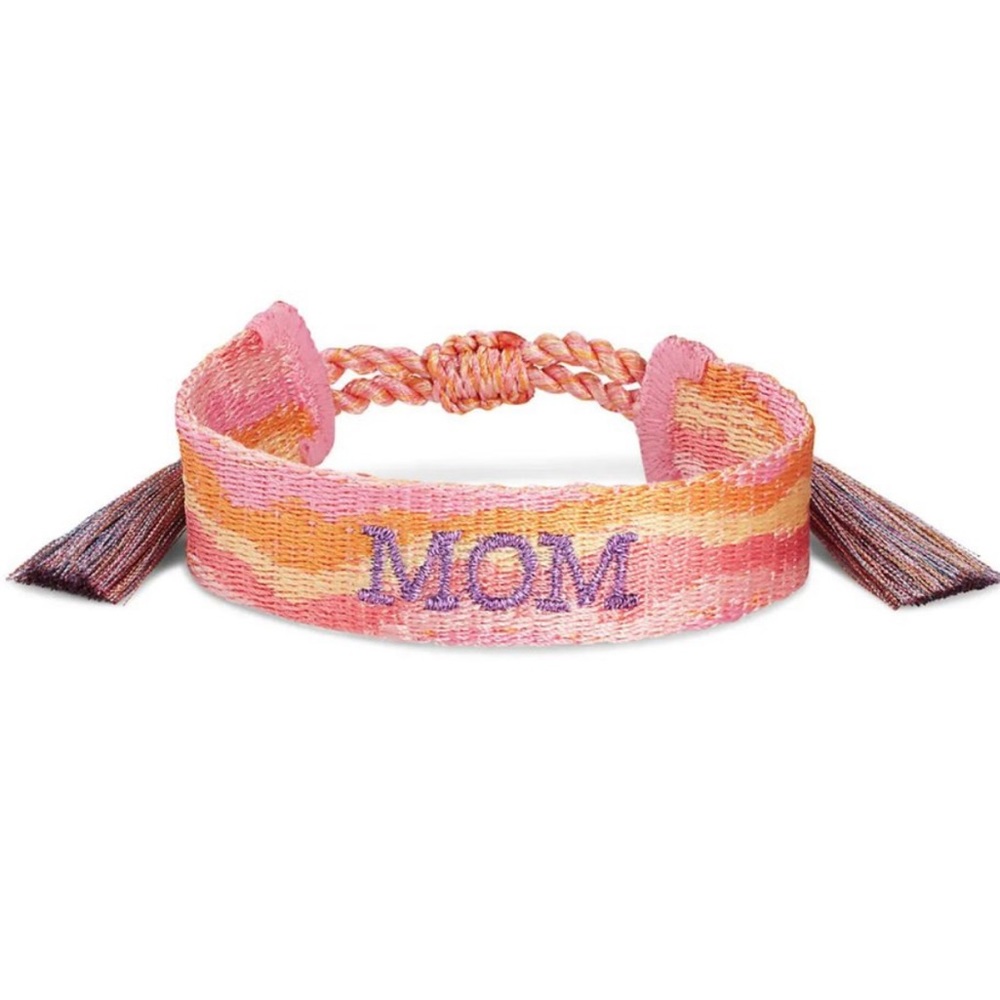 Kendra Scott Pink & 14 karat gold plated Mom Woven adjustable bracelet.